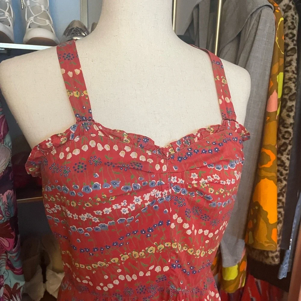 Vintage 1970s Does 1940s Floral Dress - Size Medium - Picture 3 of 11